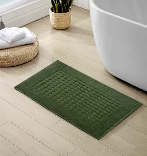 2Pcs 100% Cotton Bath Mat-Green