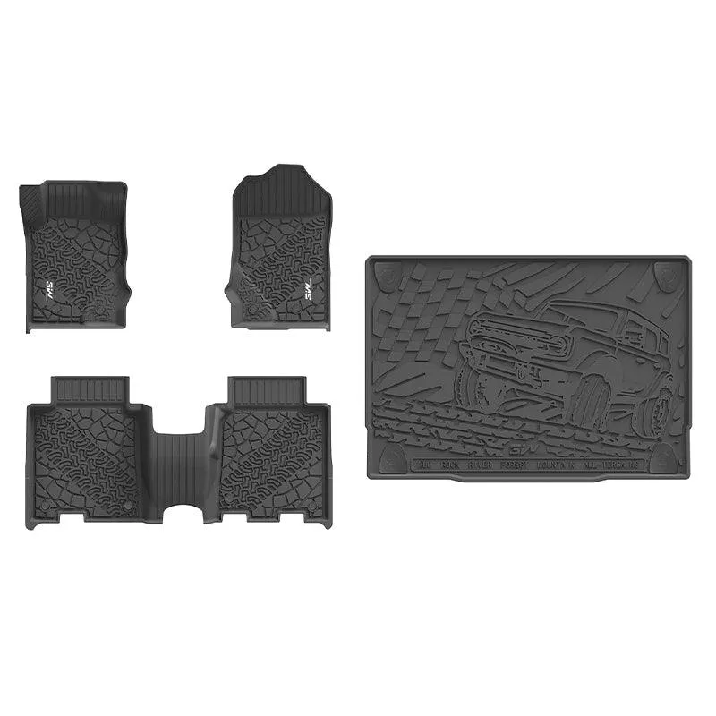 3W Ford Bronco 4-Door 2021-2024 Floor Mats / Trunk Mat TPE Material & All-Weather Protection