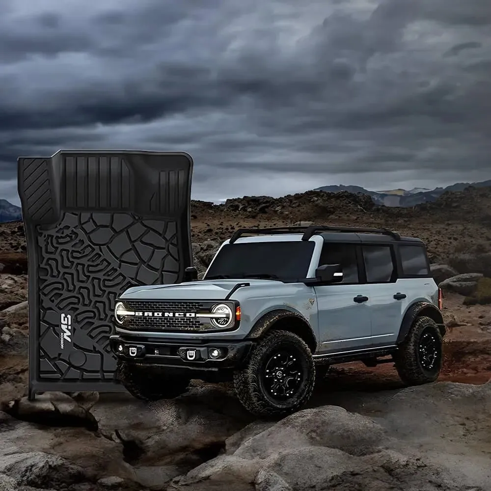 3W Ford Bronco 4-Door 2021-2024 Floor Mats / Trunk Mat TPE Material & All-Weather Protection