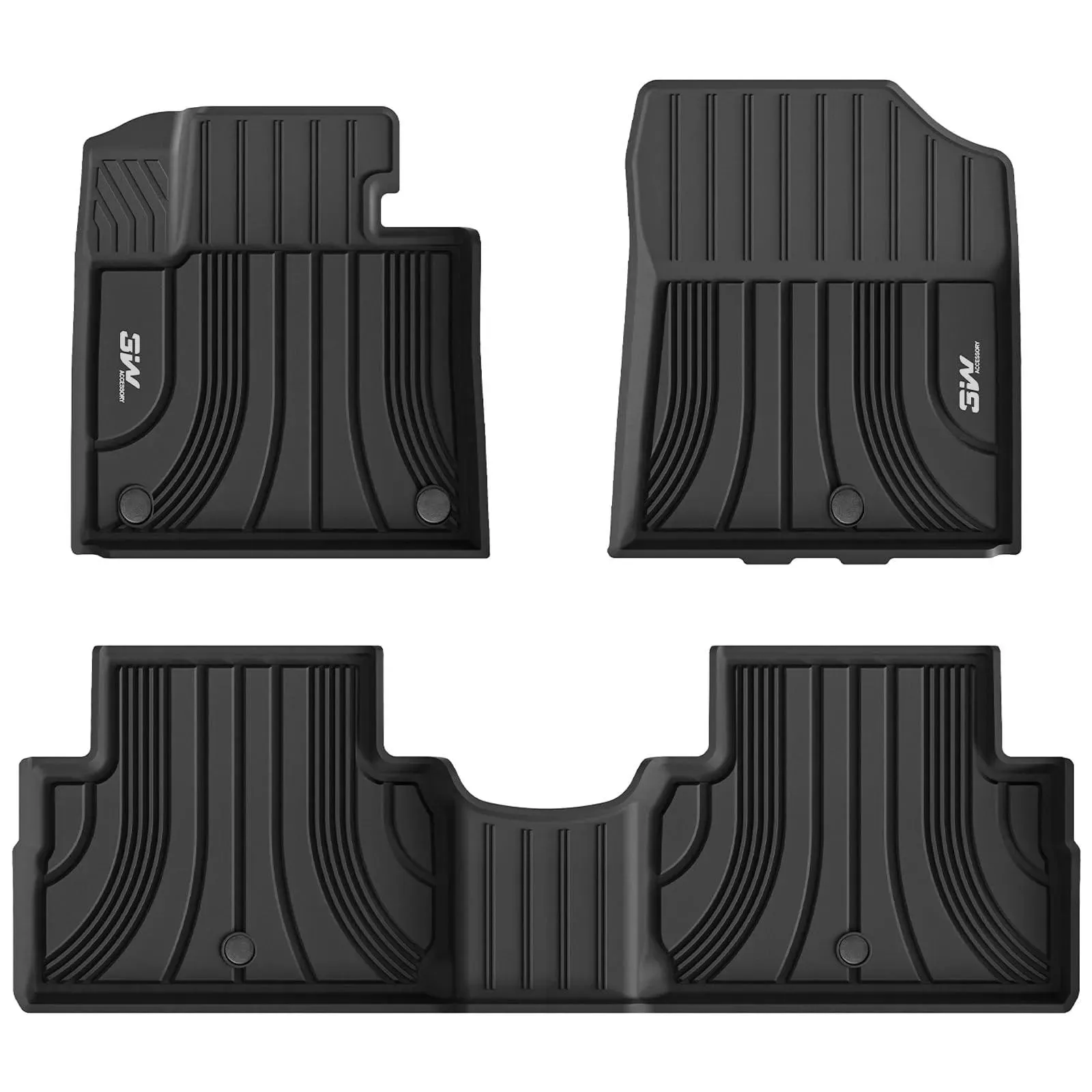 3W Hyundai Santa Fe 5 Seat 2021-2023 (Not for Hybrid) Custom Floor Mats TPE Material & All-Weather Protection