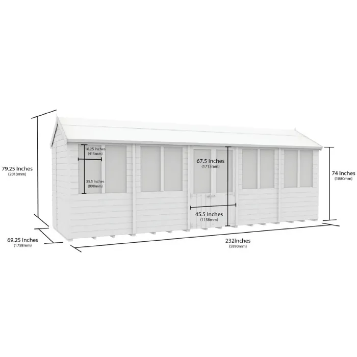 6ft x 20ft Apex Summer House