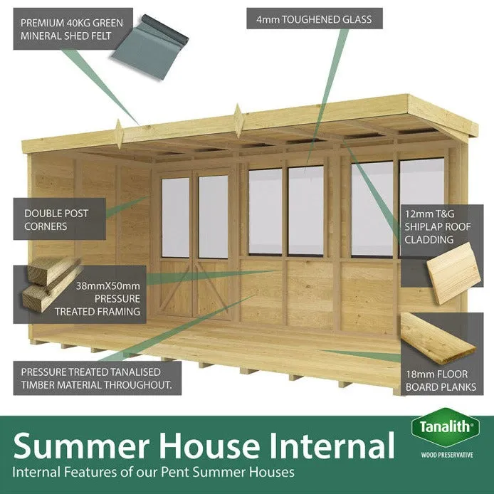 8ft x 16ft Pent Summer House