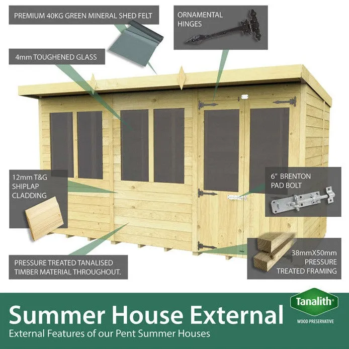 8ft x 16ft Pent Summer House