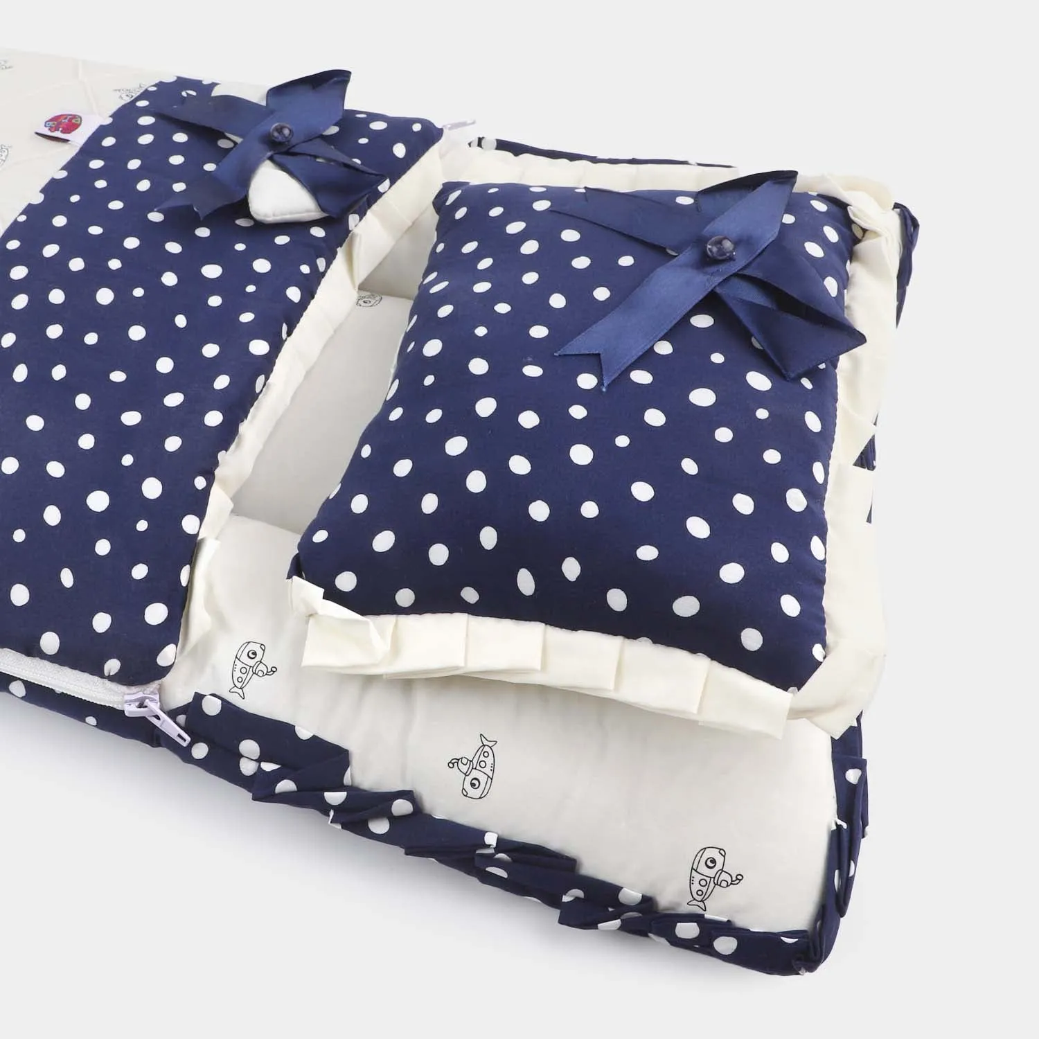 Baby Carry Nest Fancy With Pillow Blue