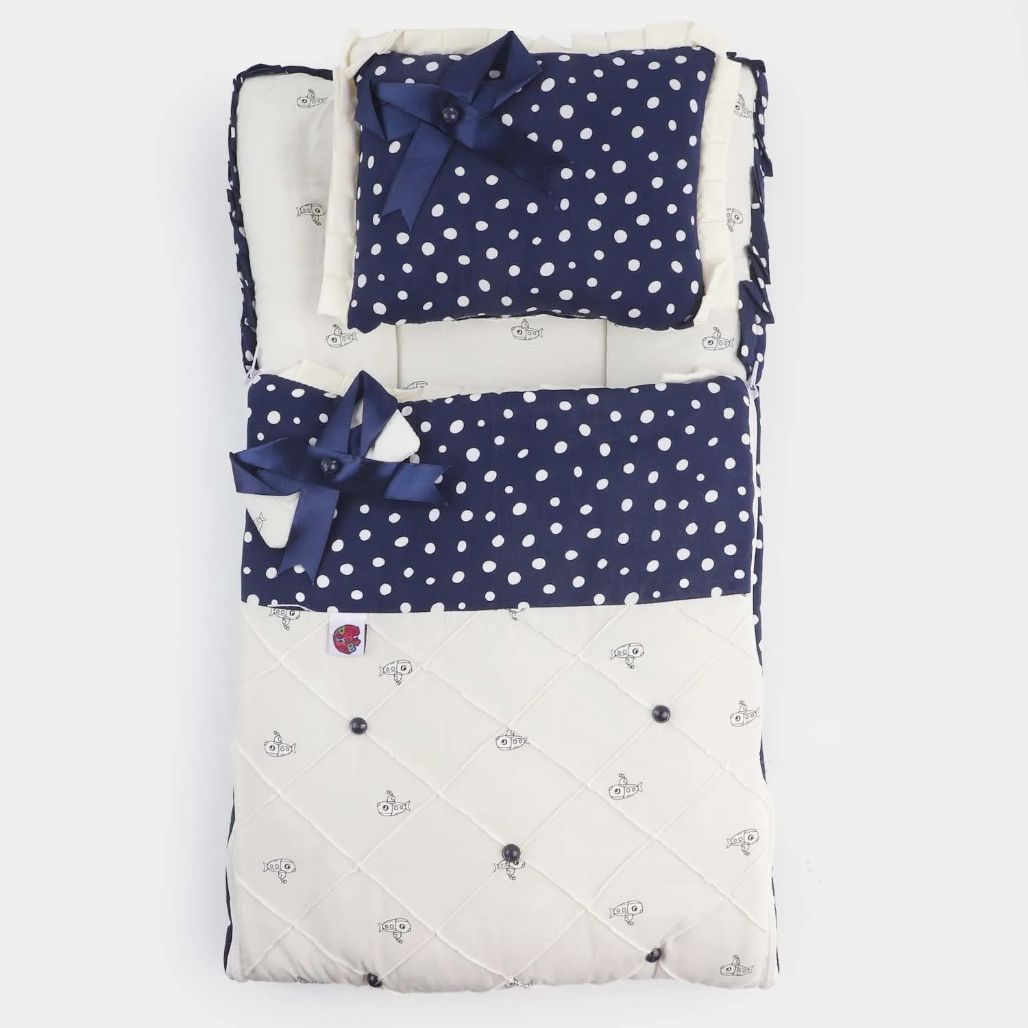 Baby Carry Nest Fancy With Pillow Blue