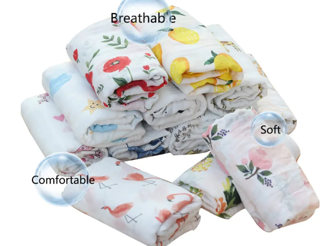 Baby Cotton Muslin Sleep Sack Wrap Swaddle Blanket Stroller Cover