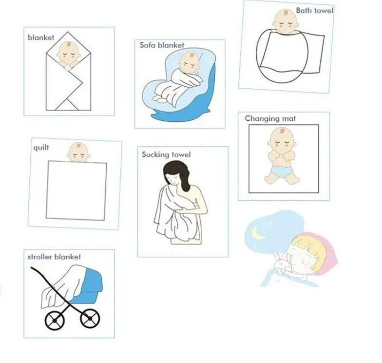 Baby Cotton Muslin Sleep Sack Wrap Swaddle Blanket Stroller Cover