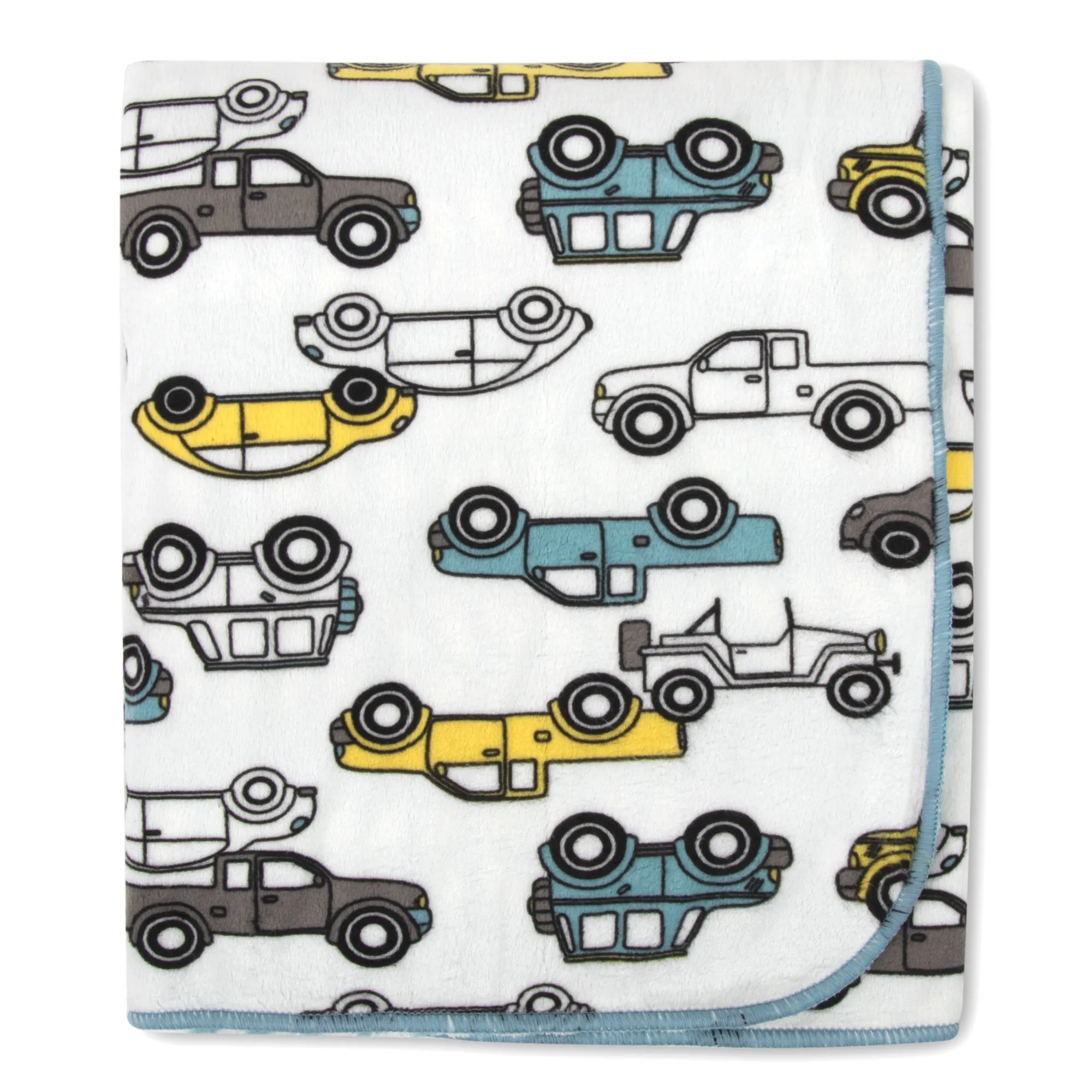 Baby Fleece Reversible Blankets 36" x 30" - Vehicle Themed