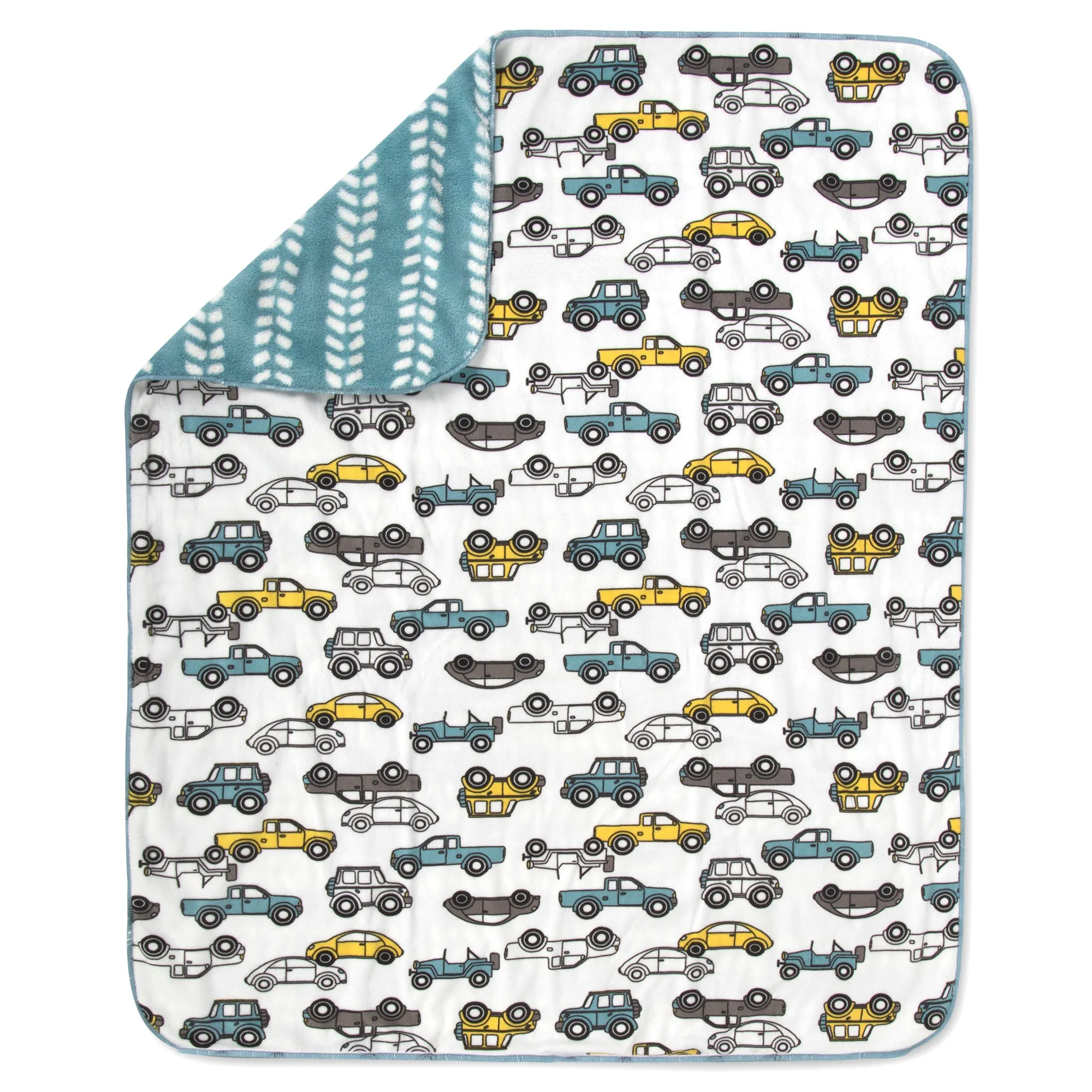 Baby Fleece Reversible Blankets 36" x 30" - Vehicle Themed