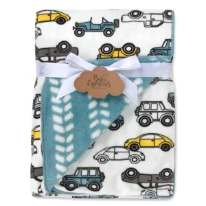 Baby Fleece Reversible Blankets 36" x 30" - Vehicle Themed