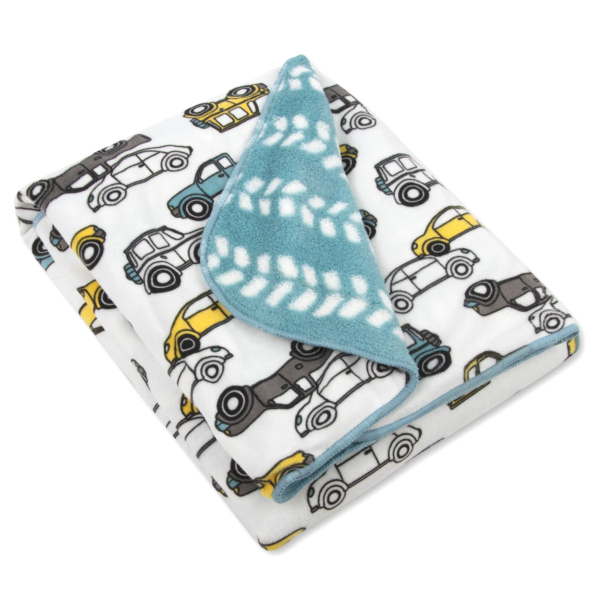 Baby Fleece Reversible Blankets 36" x 30" - Vehicle Themed