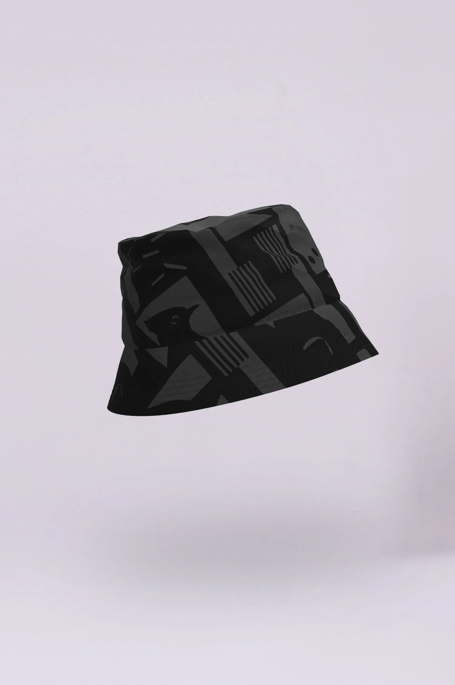 Back to Black Art Camo Bucket Hat