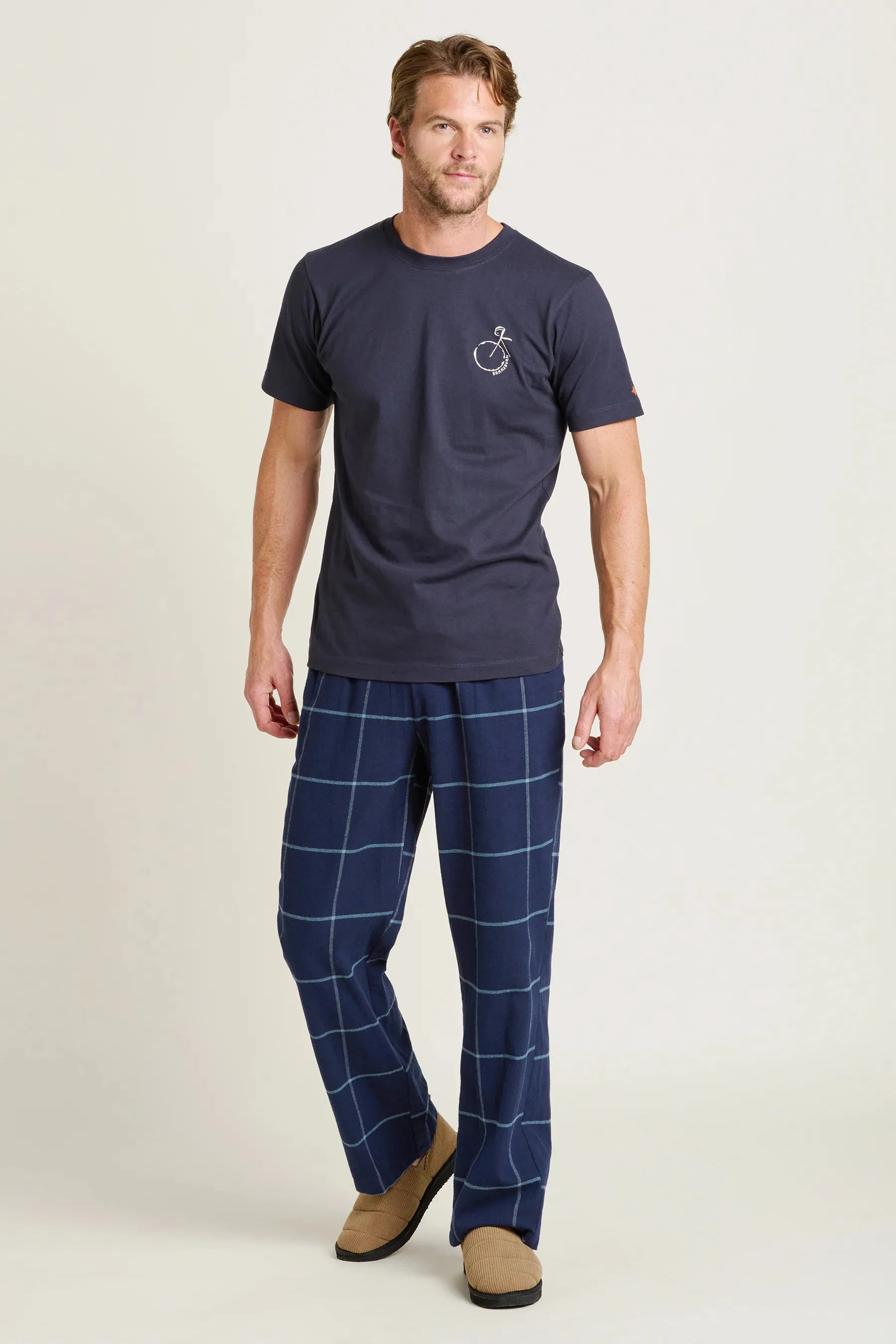 Brakeburn 32 Navy Check Pajama Bottoms
