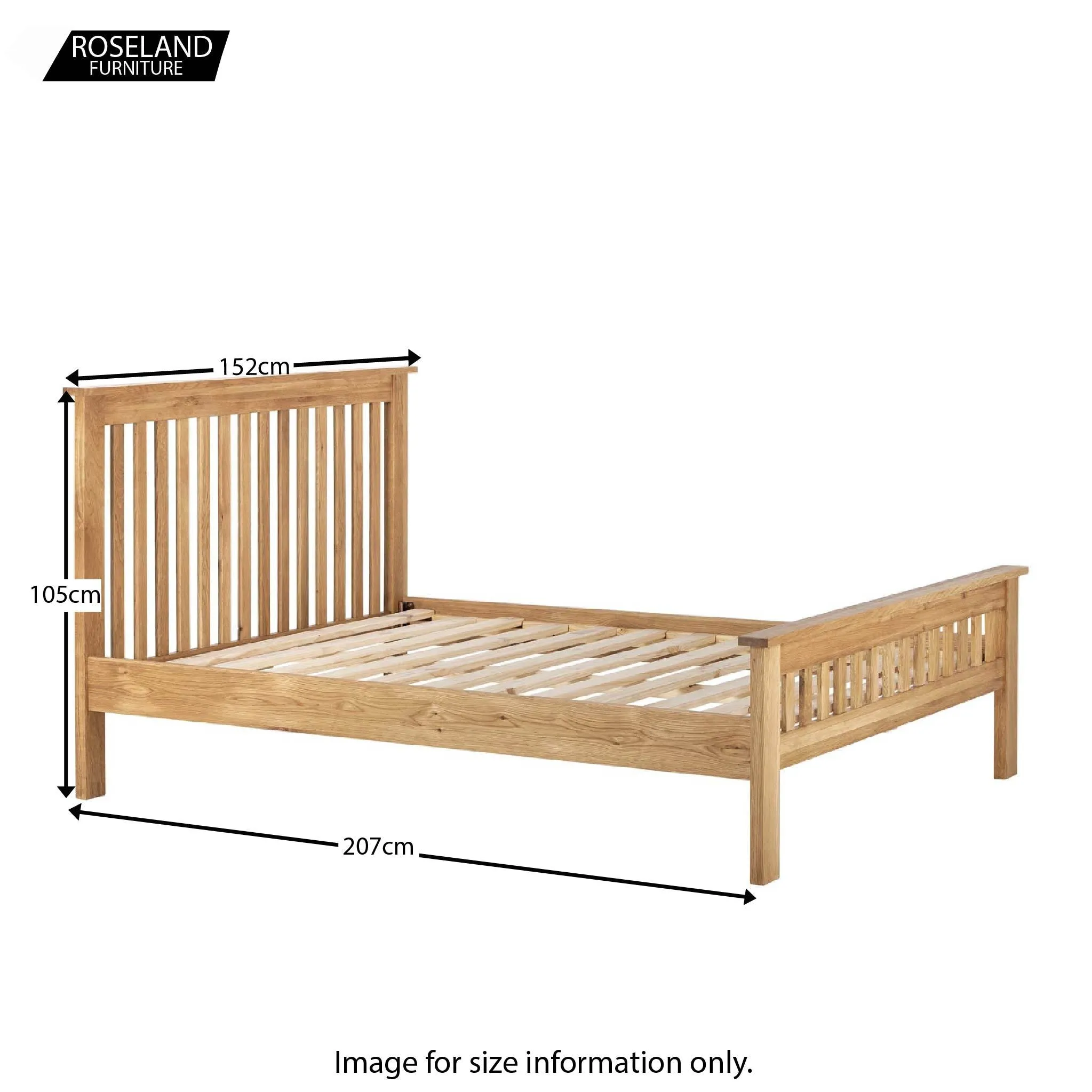 Charlestown Oak 4ft 6in Double Bed Frame