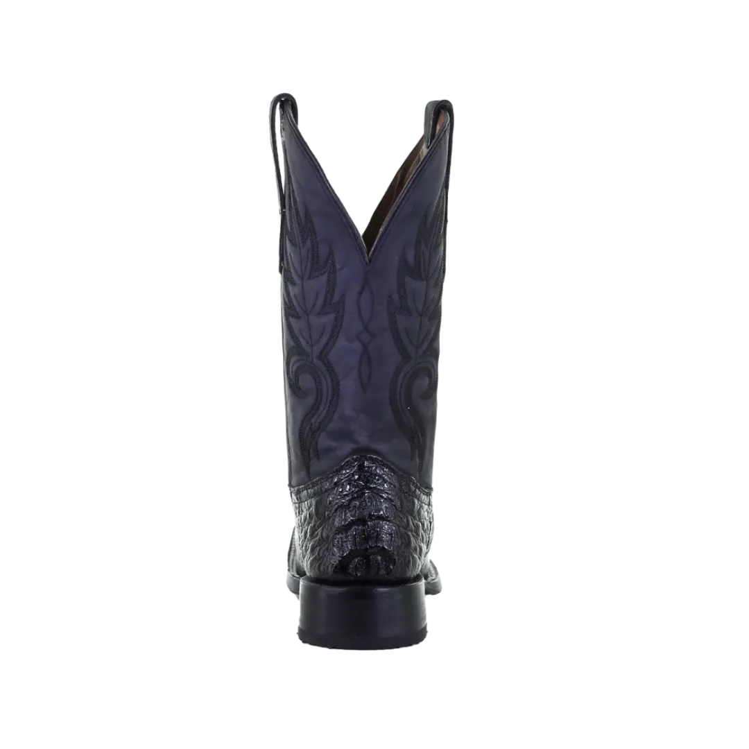 Corral Boots Men's Black Belly Cut Caiman Square Toe Western Boot