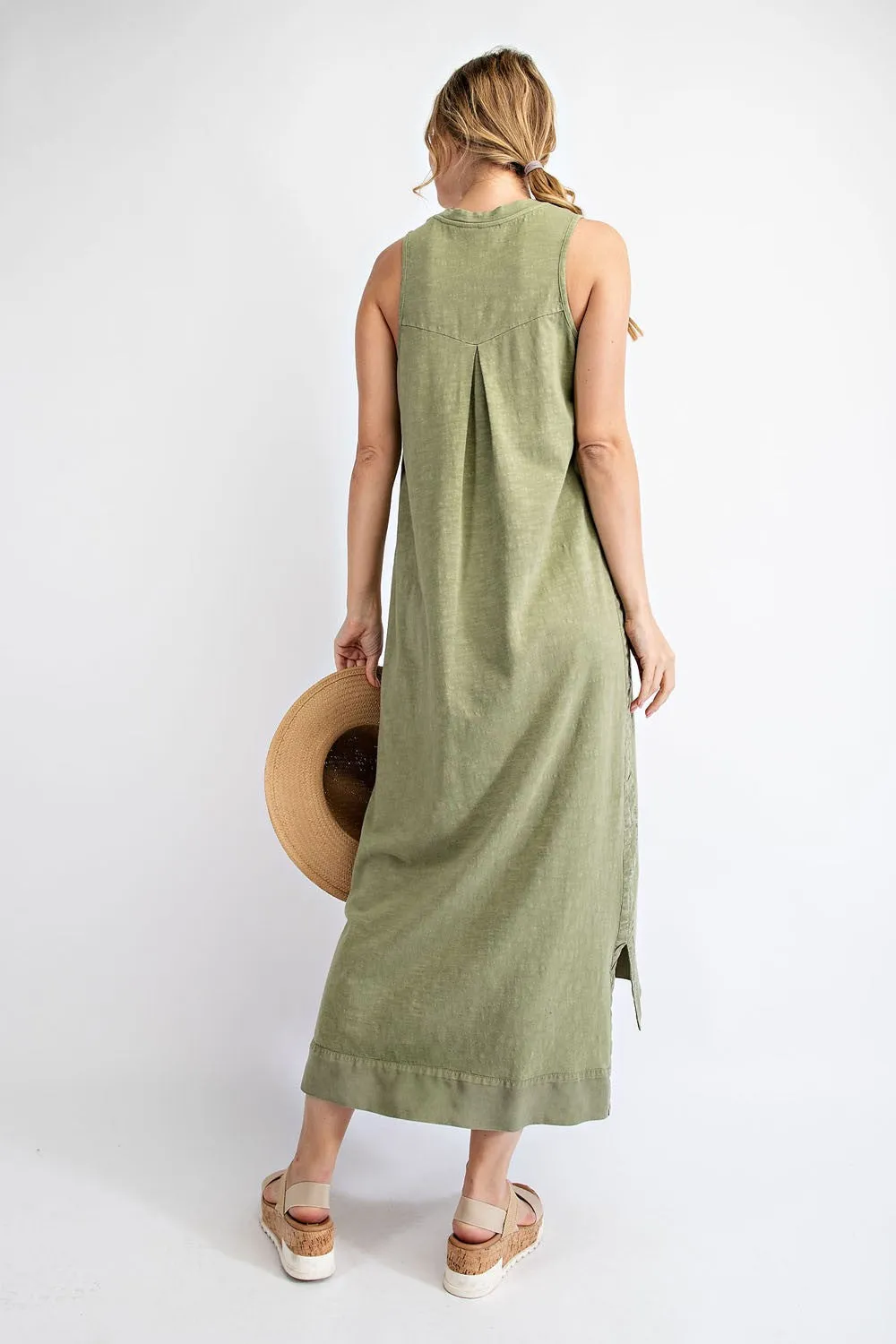 Cotton Mineral Wash Maxi Dress - Final Sale