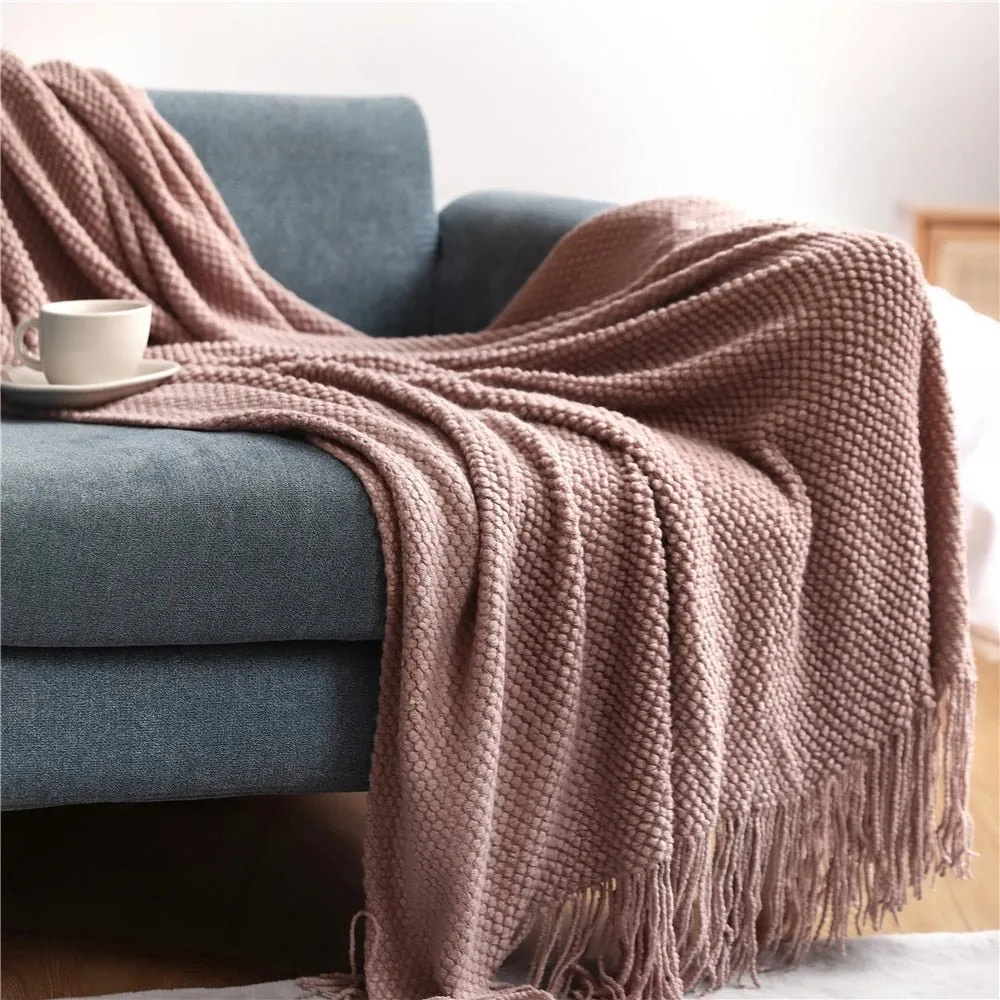 Decorative Thickened Knitted Blanket