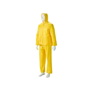 DROMEX YELLOW RUBBERIZED RAIN SUIT SIZE SMALL