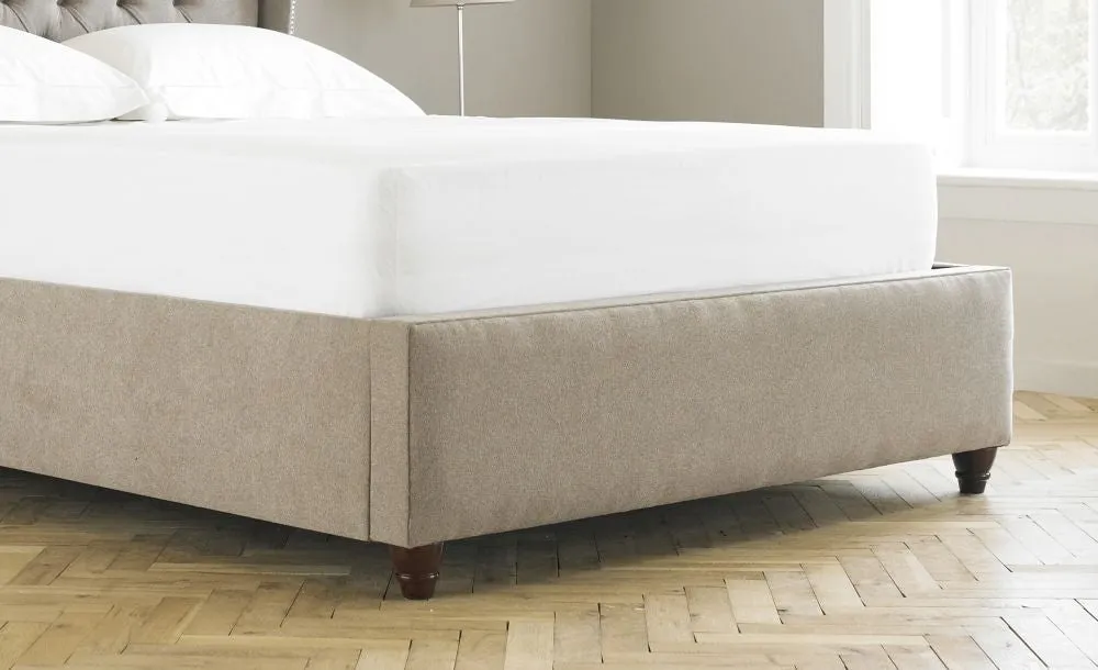 Duke Chesterfield Winged Fabric Bed - 5ft King Size
