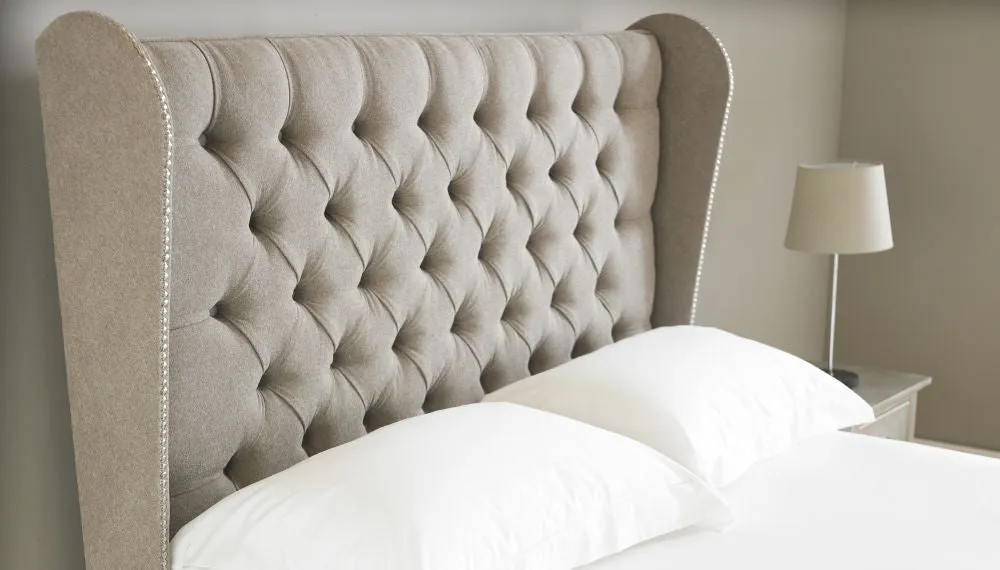 Duke Chesterfield Winged Fabric Bed - 5ft King Size