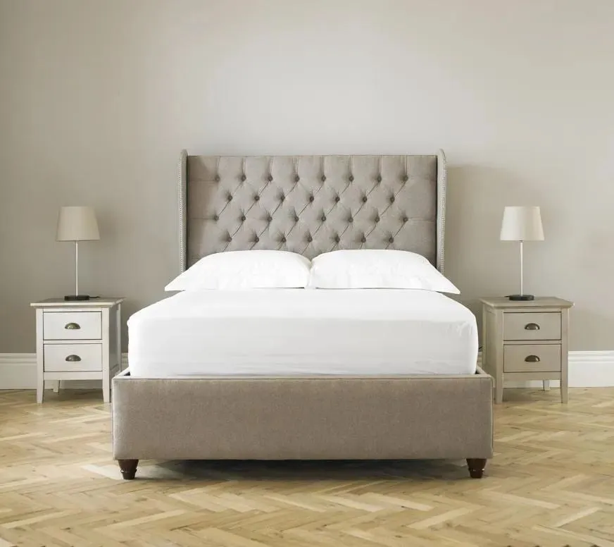 Duke Chesterfield Winged Fabric Bed - 5ft King Size