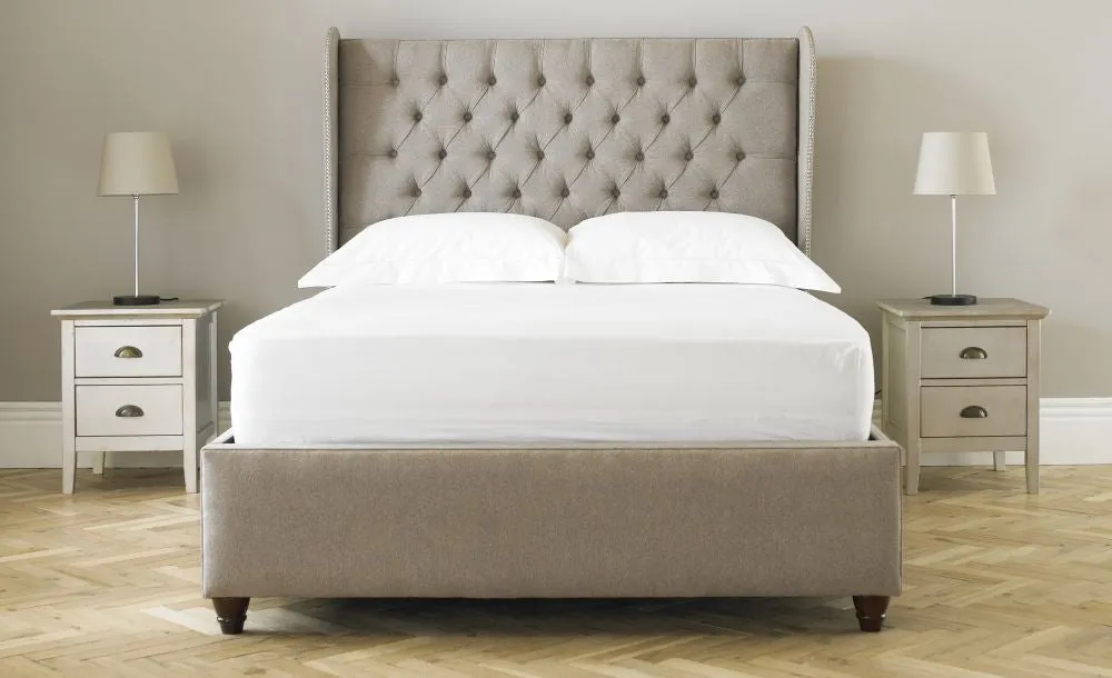 Duke Chesterfield Winged Fabric Bed - 5ft King Size