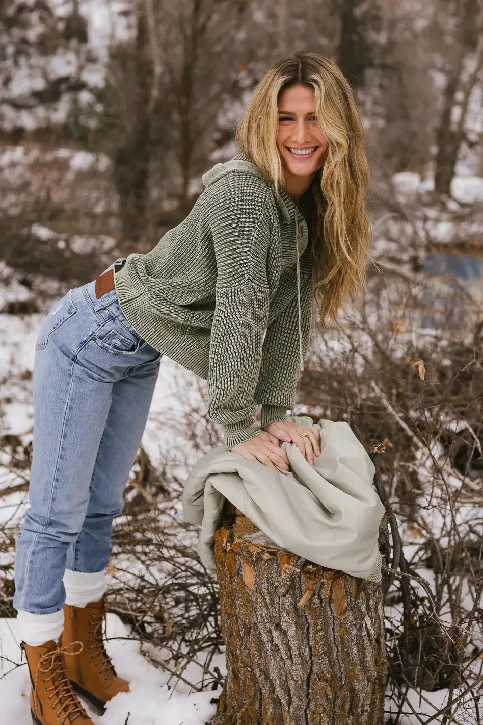 Gia Hooded Henley Sweater - FINAL SALE