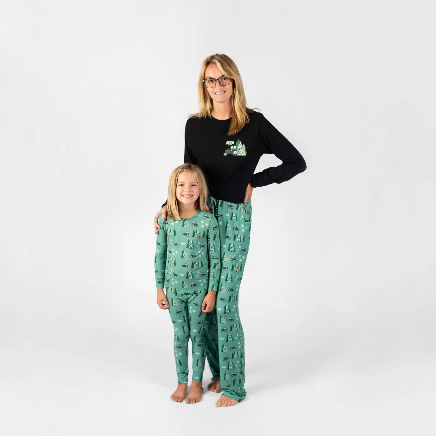 Green Tractor Christmas Toddler/Youth Bamboo Pajamas