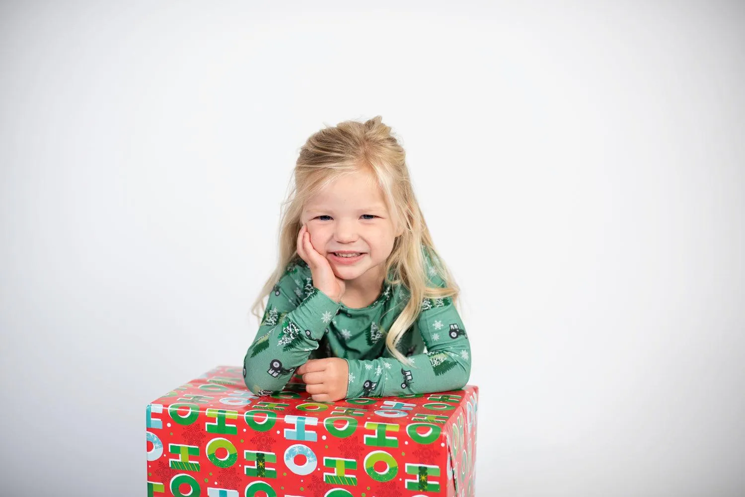 Green Tractor Christmas Toddler/Youth Bamboo Pajamas