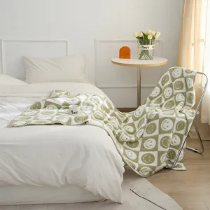 Internet Smile Meme Pattern Blanket with Cute Checkerboard Design