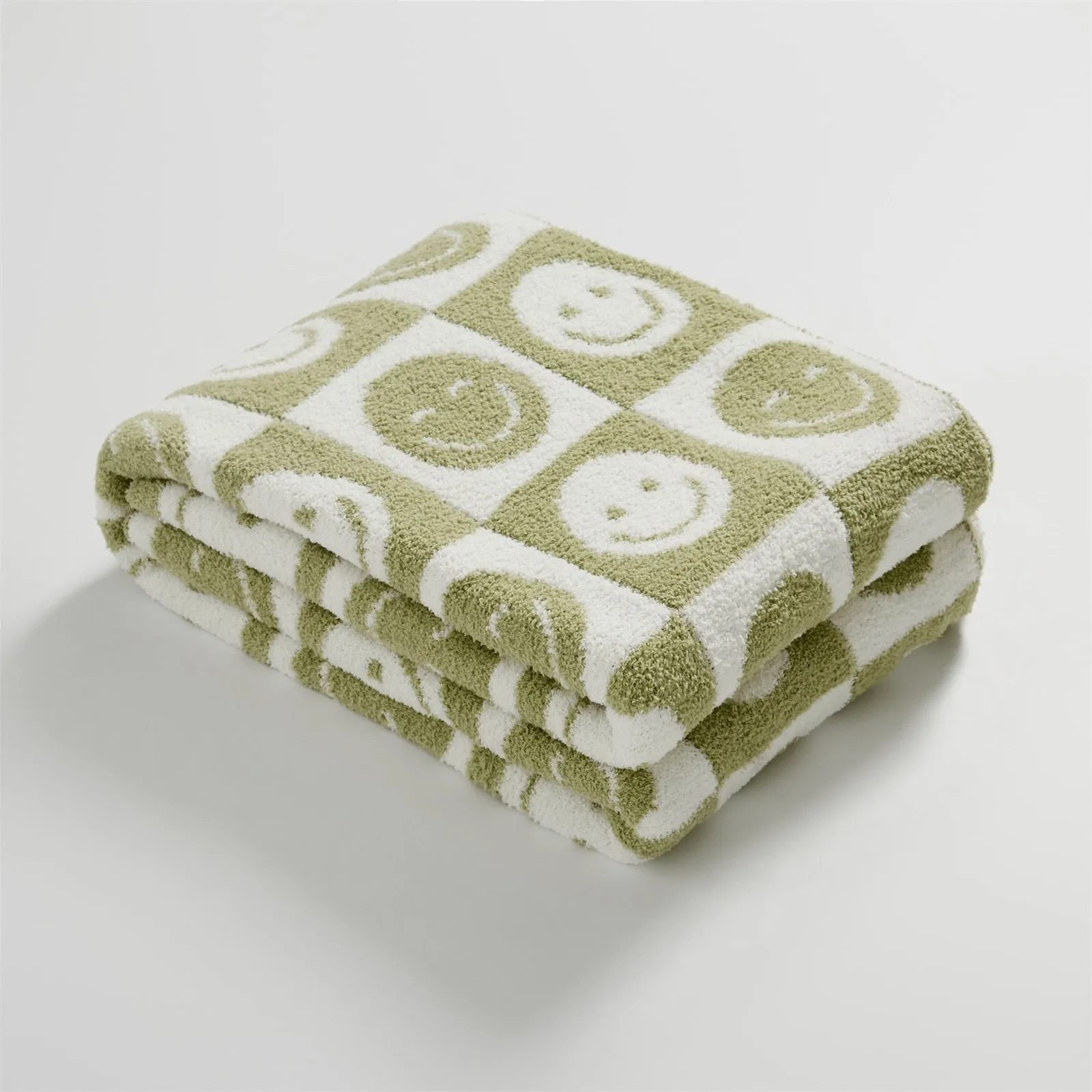 Internet Smile Meme Pattern Blanket with Cute Checkerboard Design