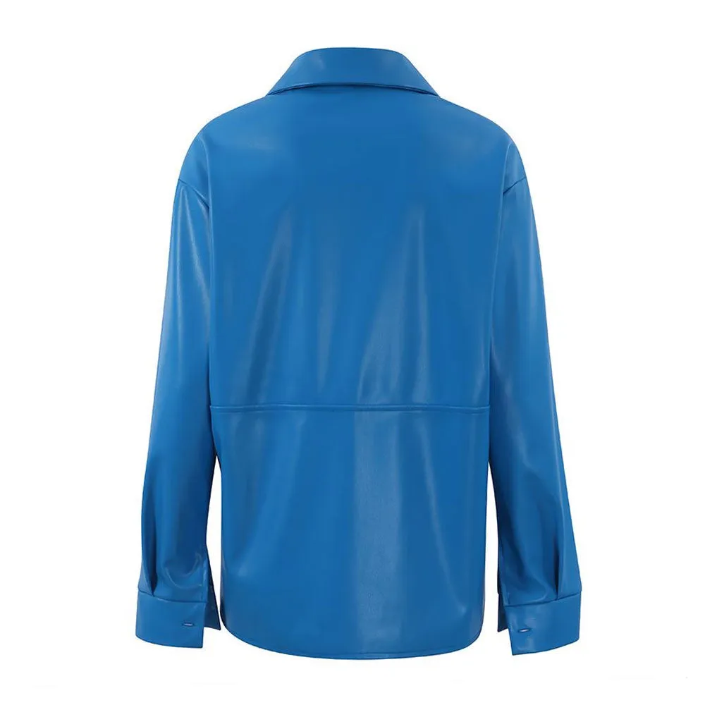 Long Sleeve Pointed Trendy Collar Shirt - Pink