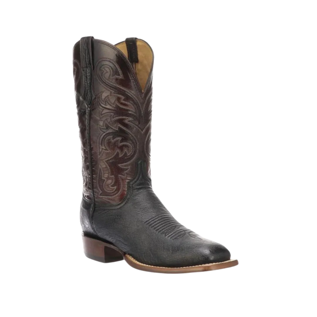 Lucchese Boots Men's  Lance Black Ostrich Boots