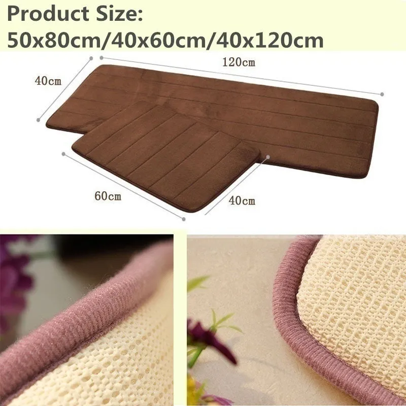 Memory Foam Bath Bathroom Bedroom Kitchen Floor Shower Mat Rug Non-slip Slip-resistant Absorbent Soft Carpet