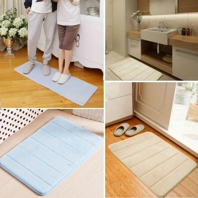 Memory Foam Bath Bathroom Bedroom Kitchen Floor Shower Mat Rug Non-slip Slip-resistant Absorbent Soft Carpet