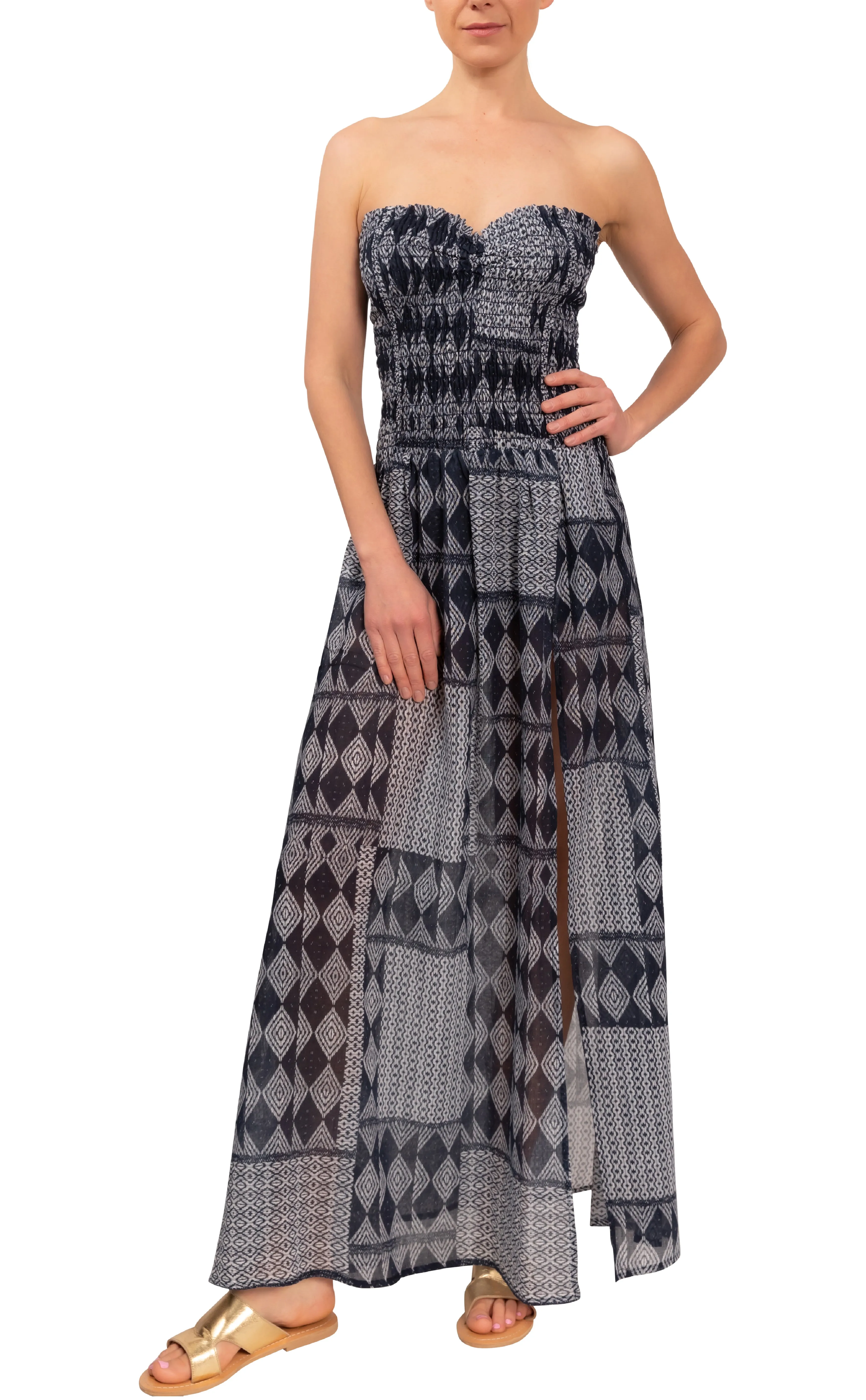 Morgan Strapless Dress - Madagascar Gauze