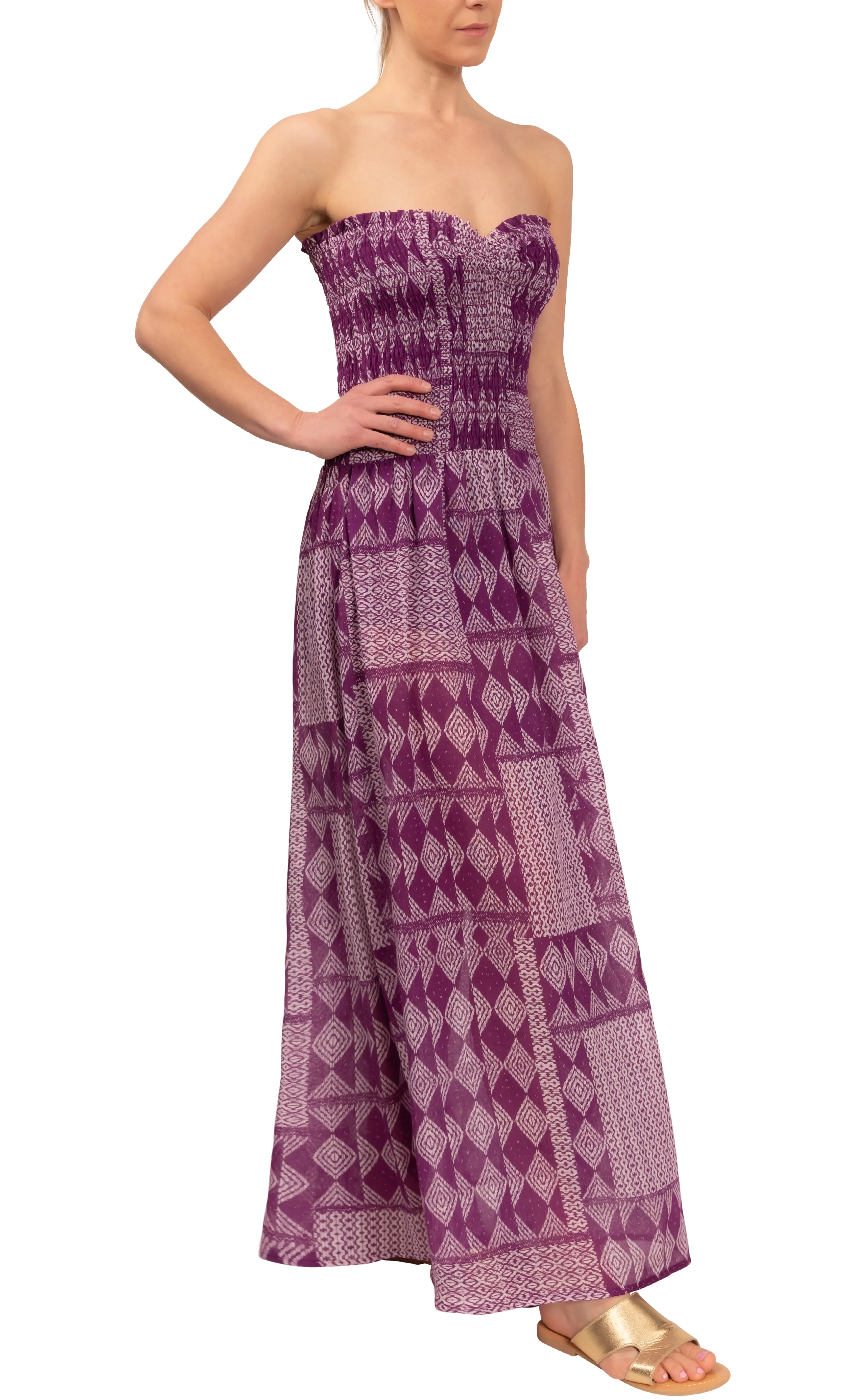 Morgan Strapless Dress - Madagascar Gauze