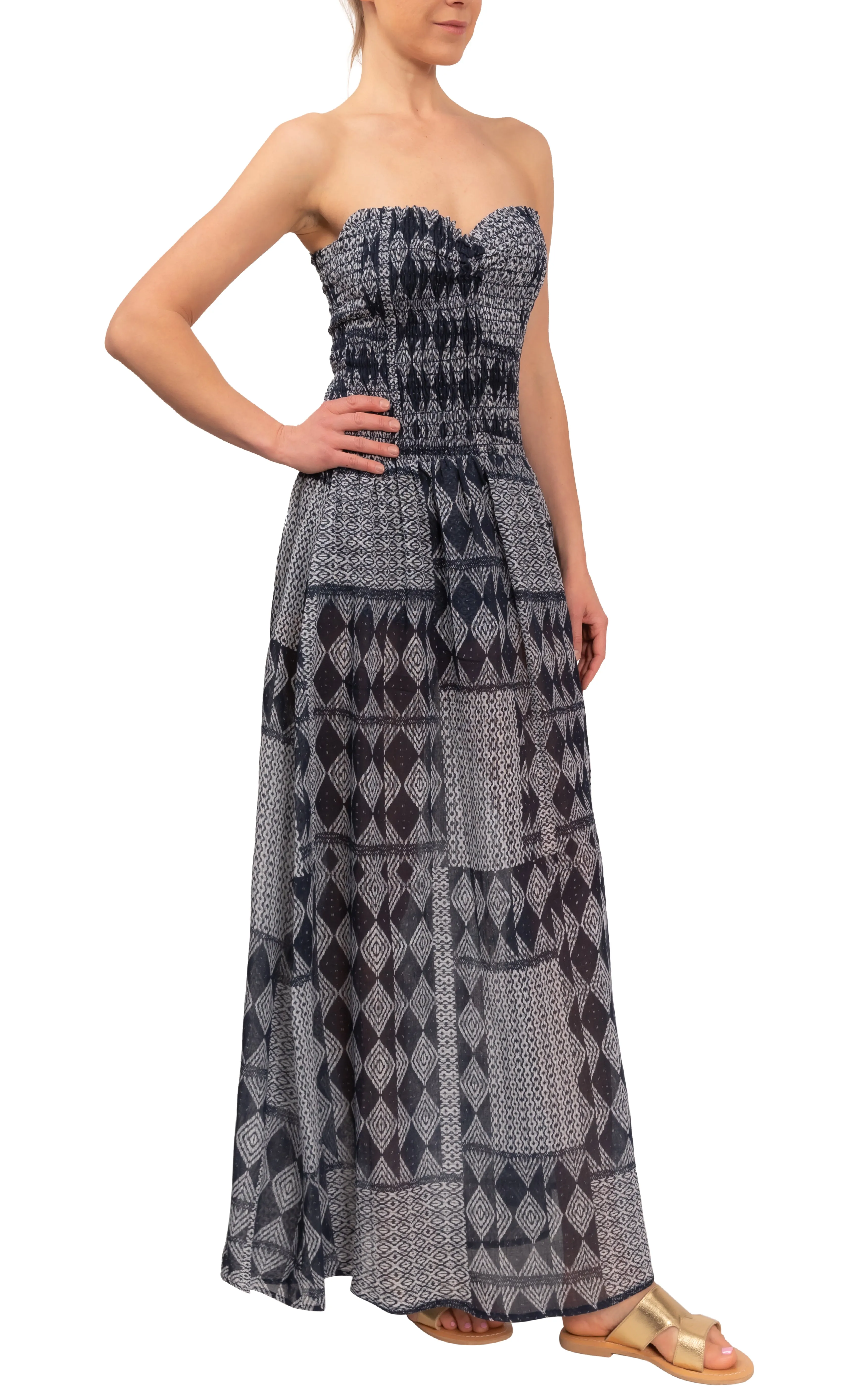 Morgan Strapless Dress - Madagascar Gauze