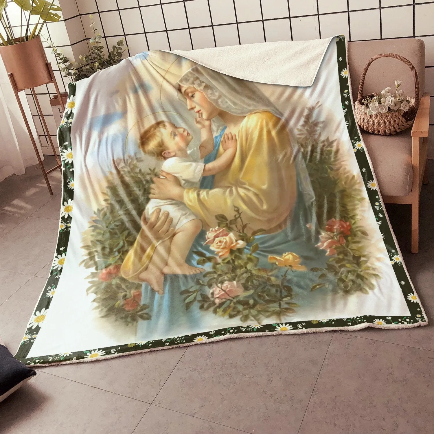 Mother Mary Blanket - Love Of Mary Blanket - Blanket Of Virgin Mary - Virgin Mary Blanket - Gift Ideas For Christians - Ciaocustom