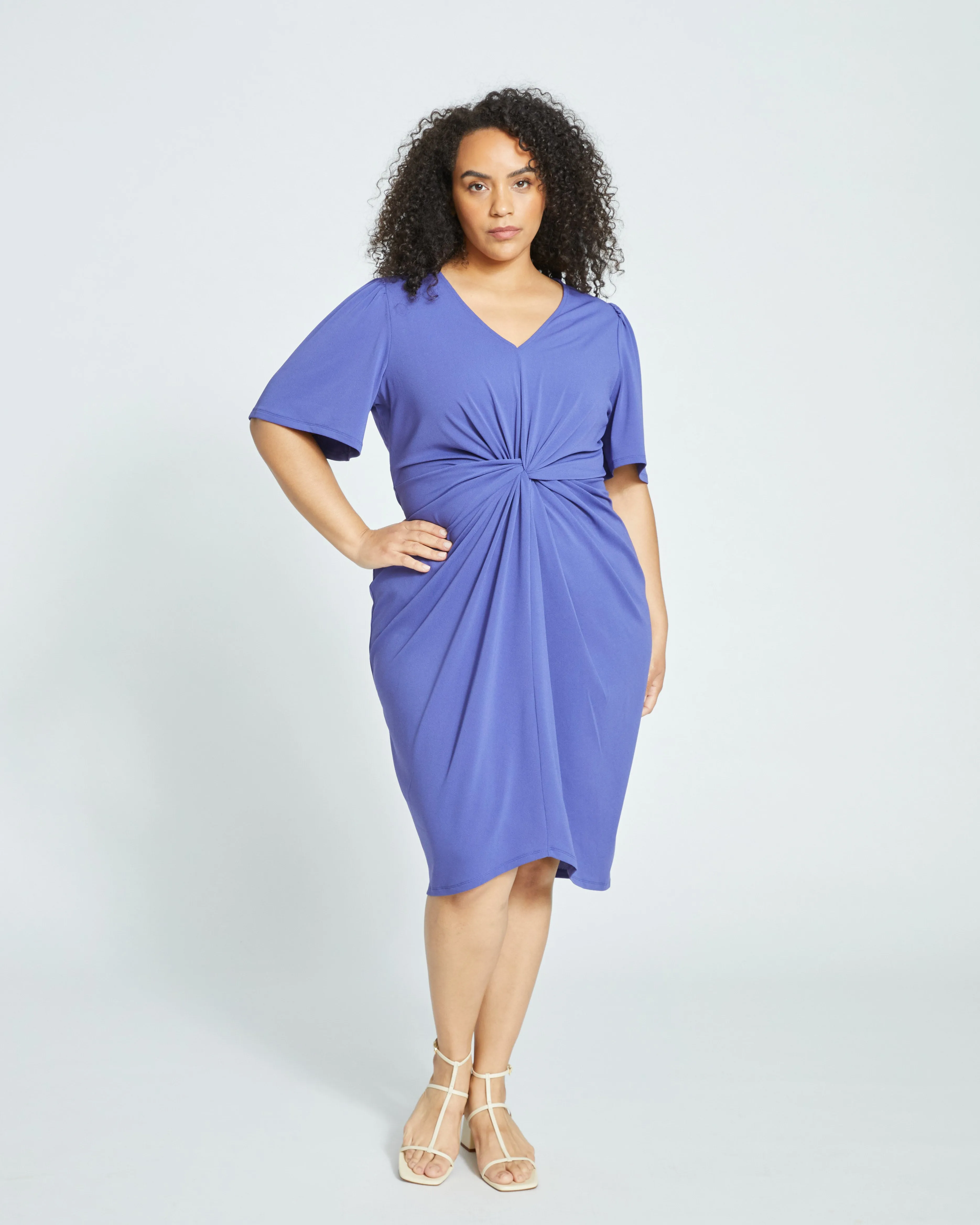 Movida Twist Capelet Dress - Cuban Lily