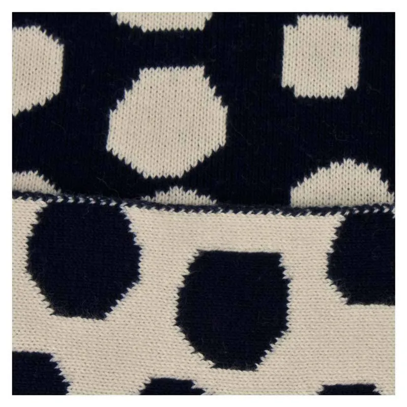 Navy & Cream Spot Cotton Baby Blanket