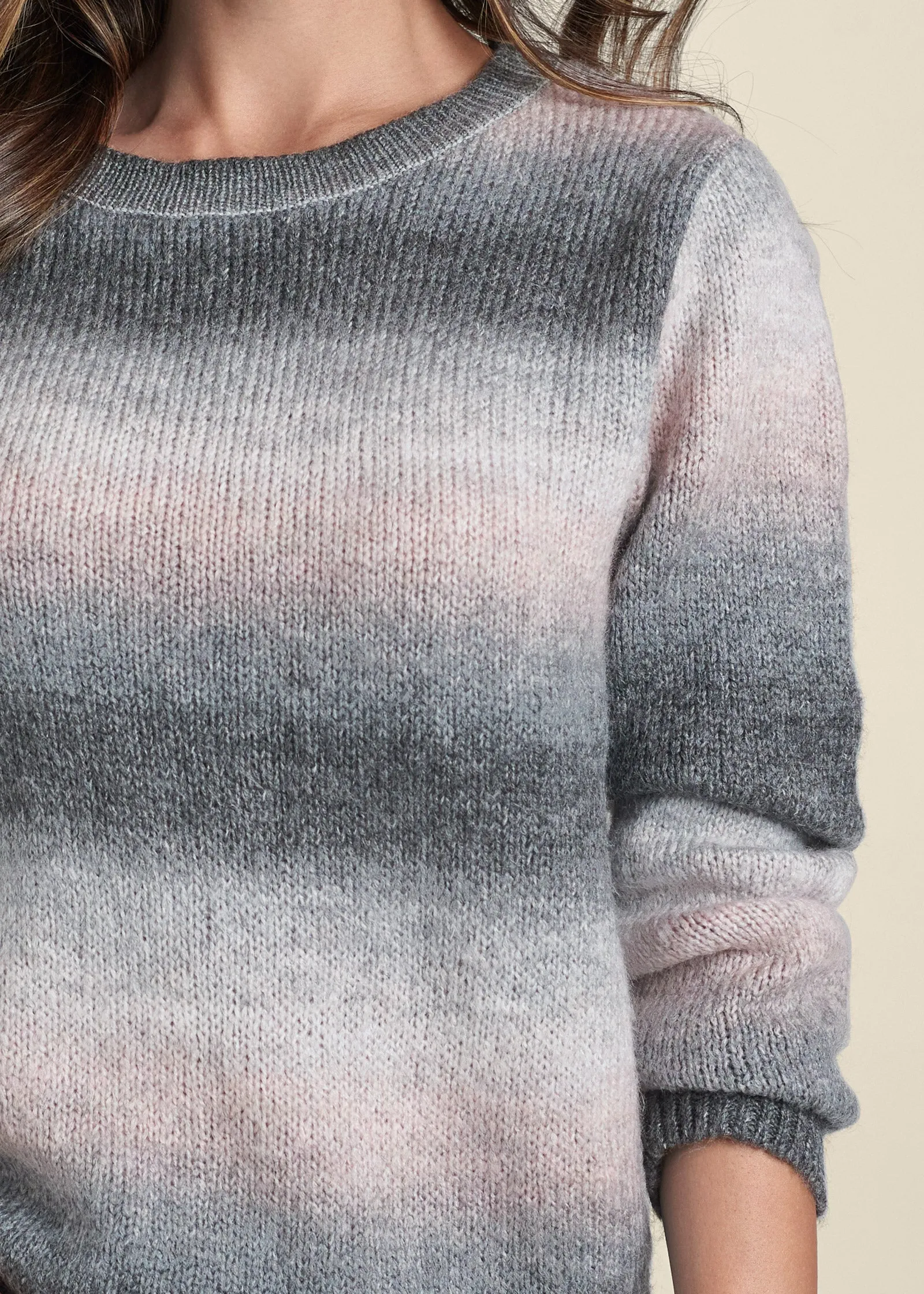Ombre Stripe Sweater - Pink & Black