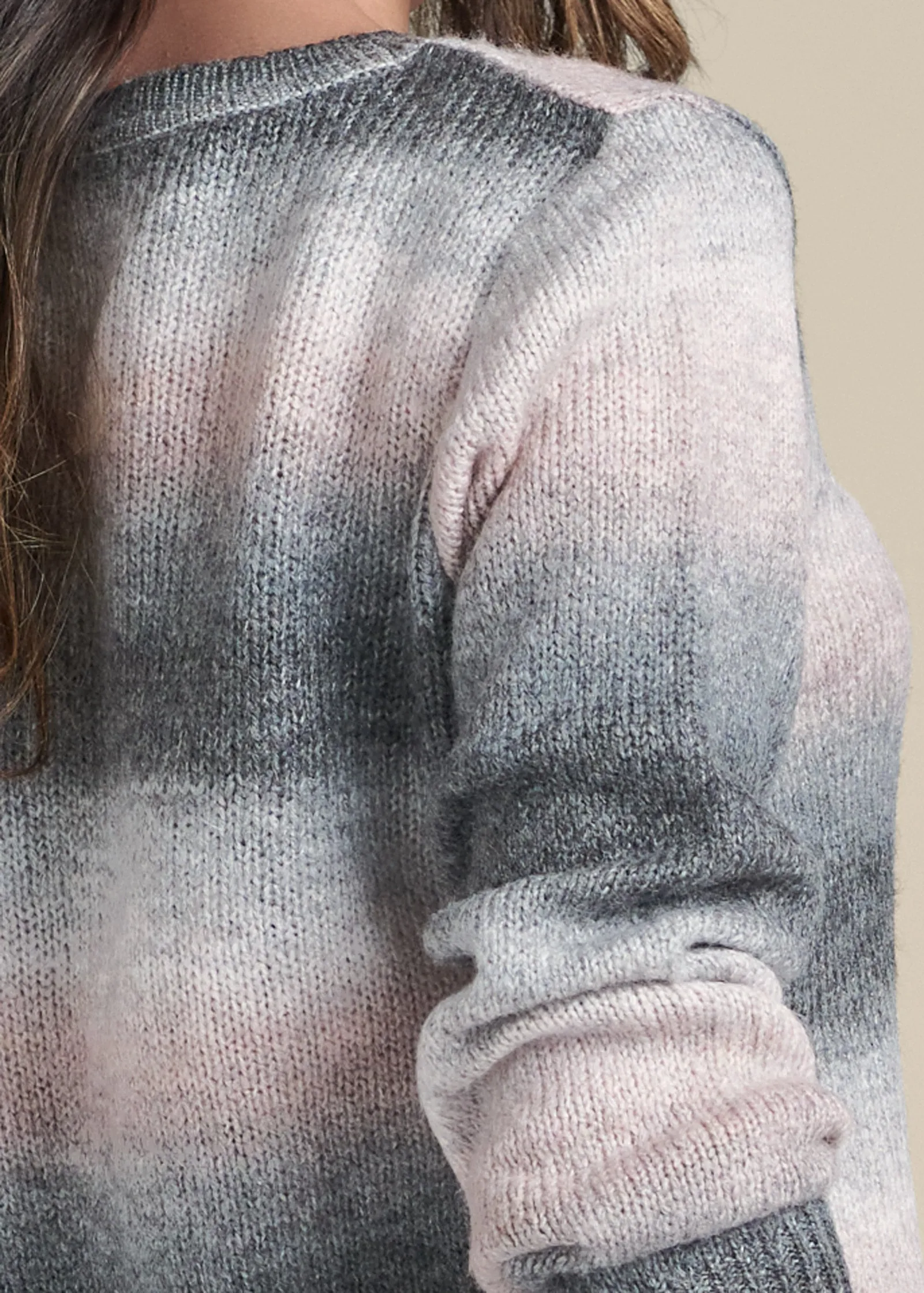 Ombre Stripe Sweater - Pink & Black