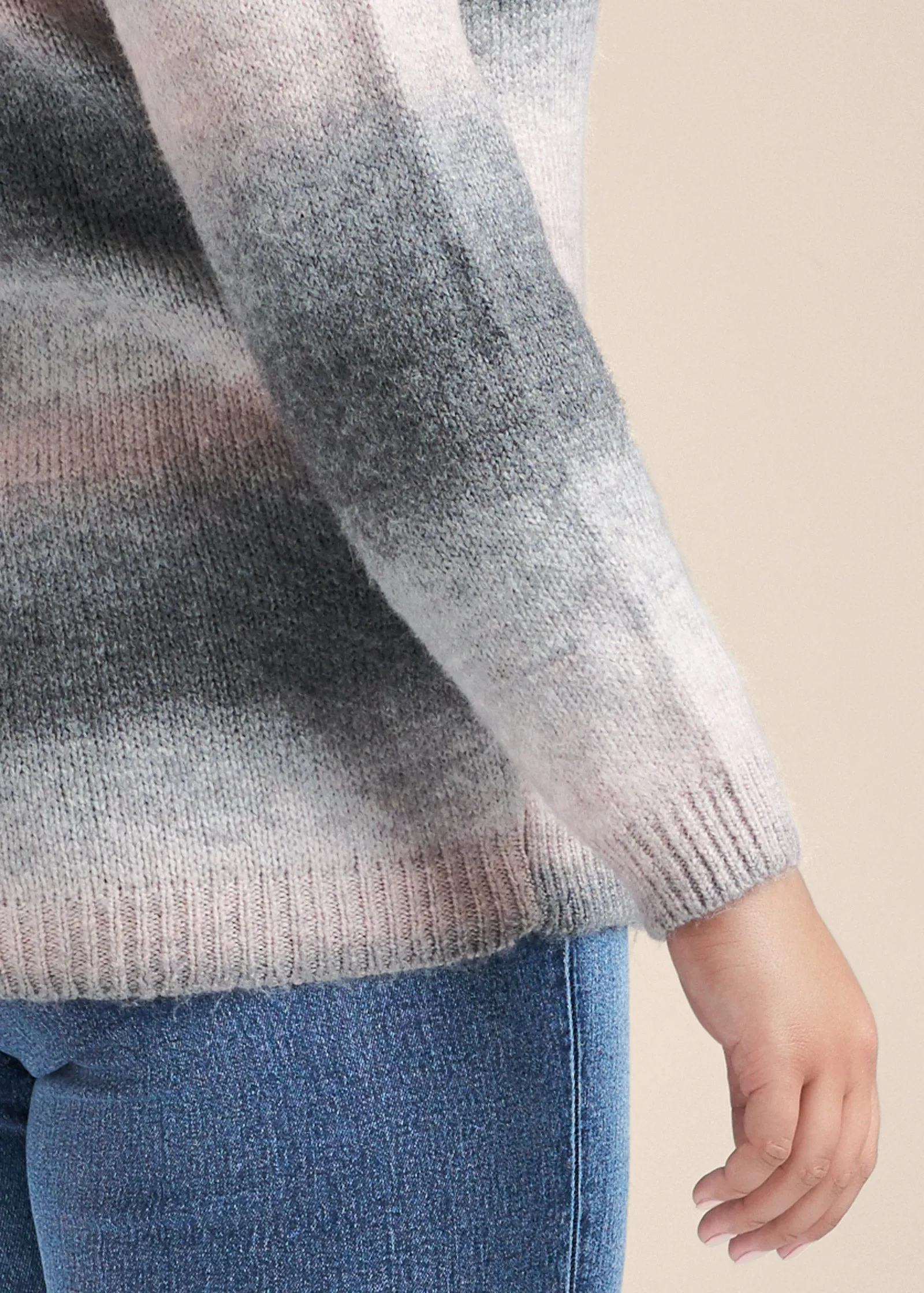 Ombre Stripe Sweater - Pink & Black
