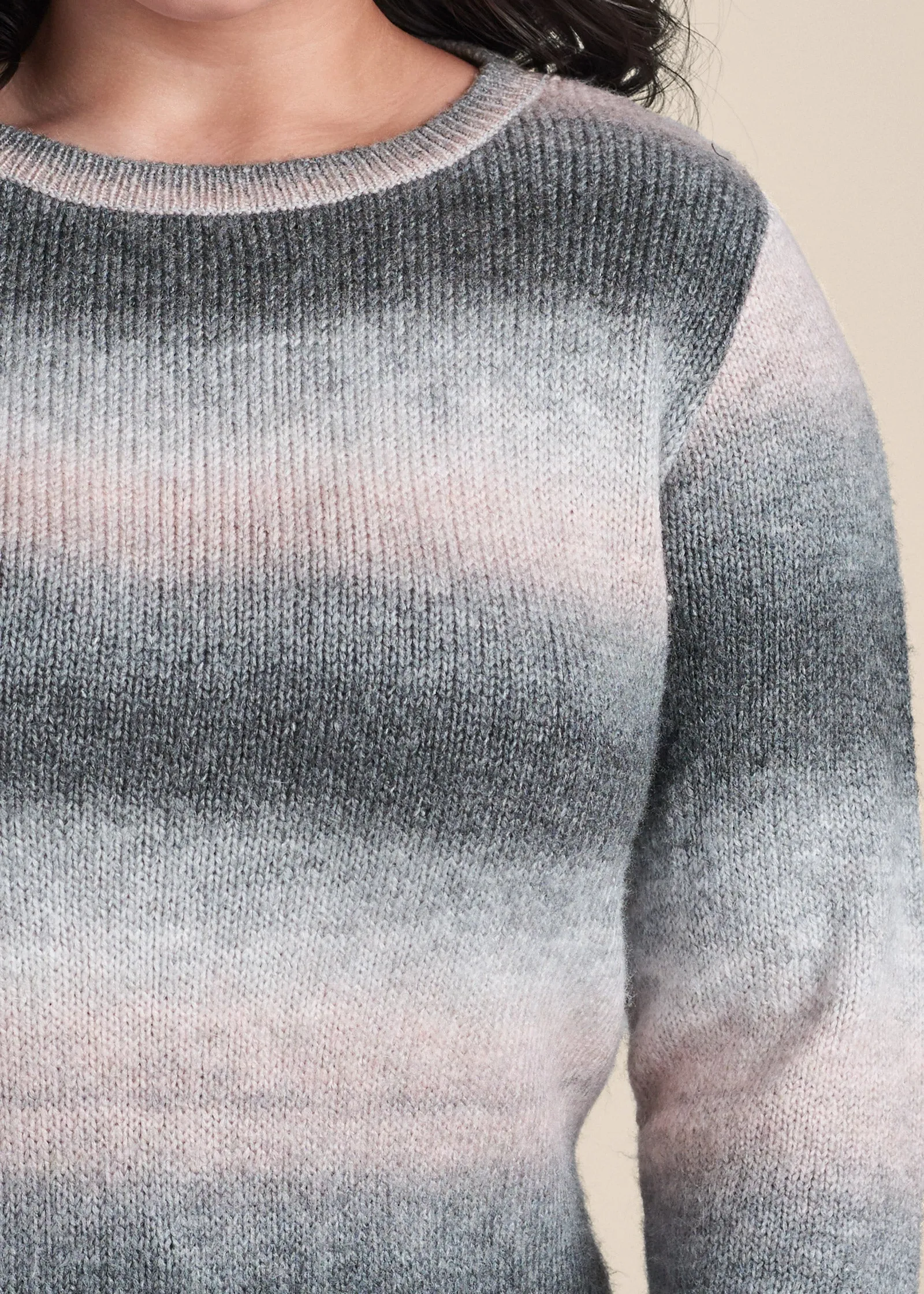 Ombre Stripe Sweater - Pink & Black