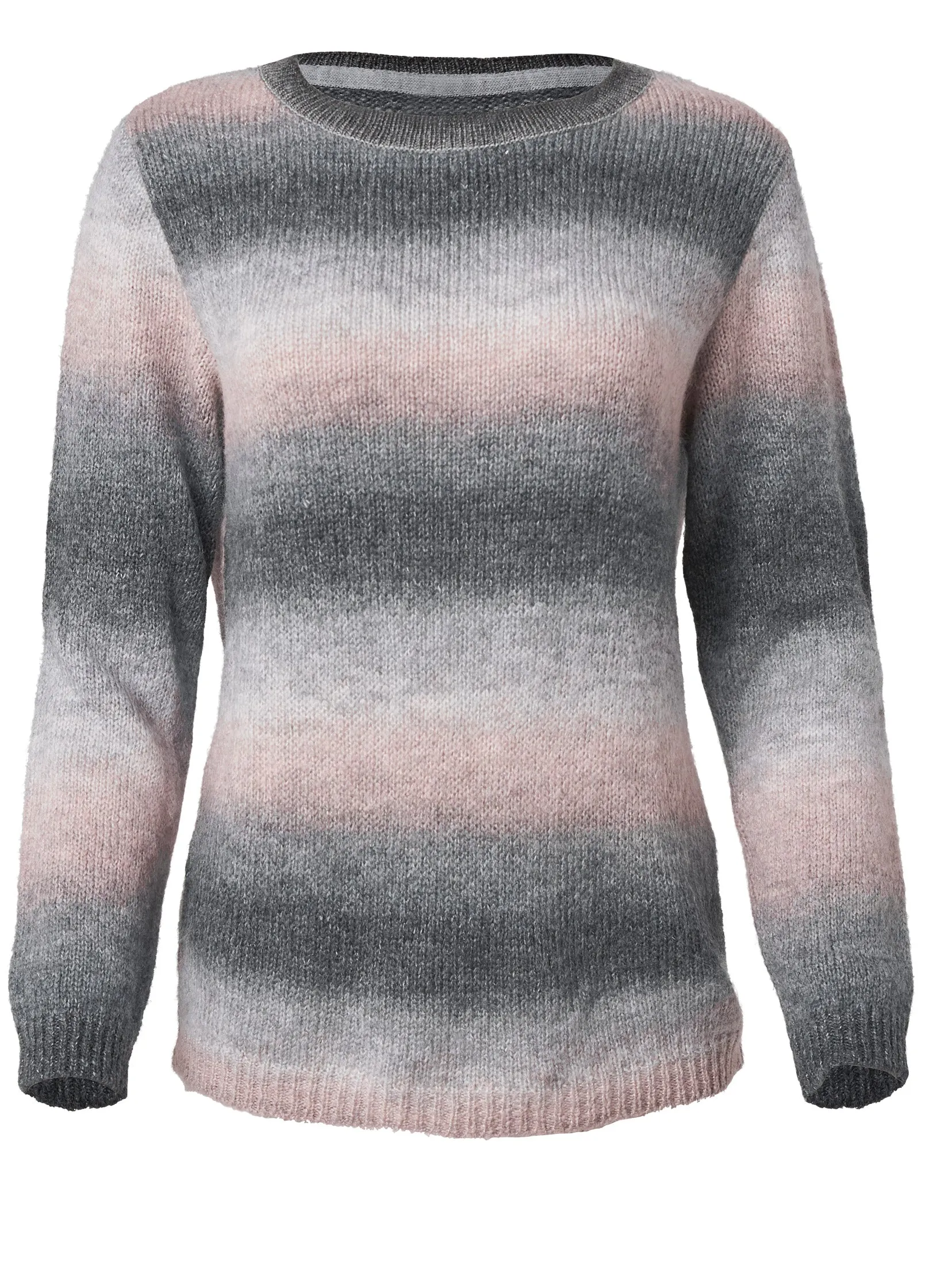 Ombre Stripe Sweater - Pink & Black