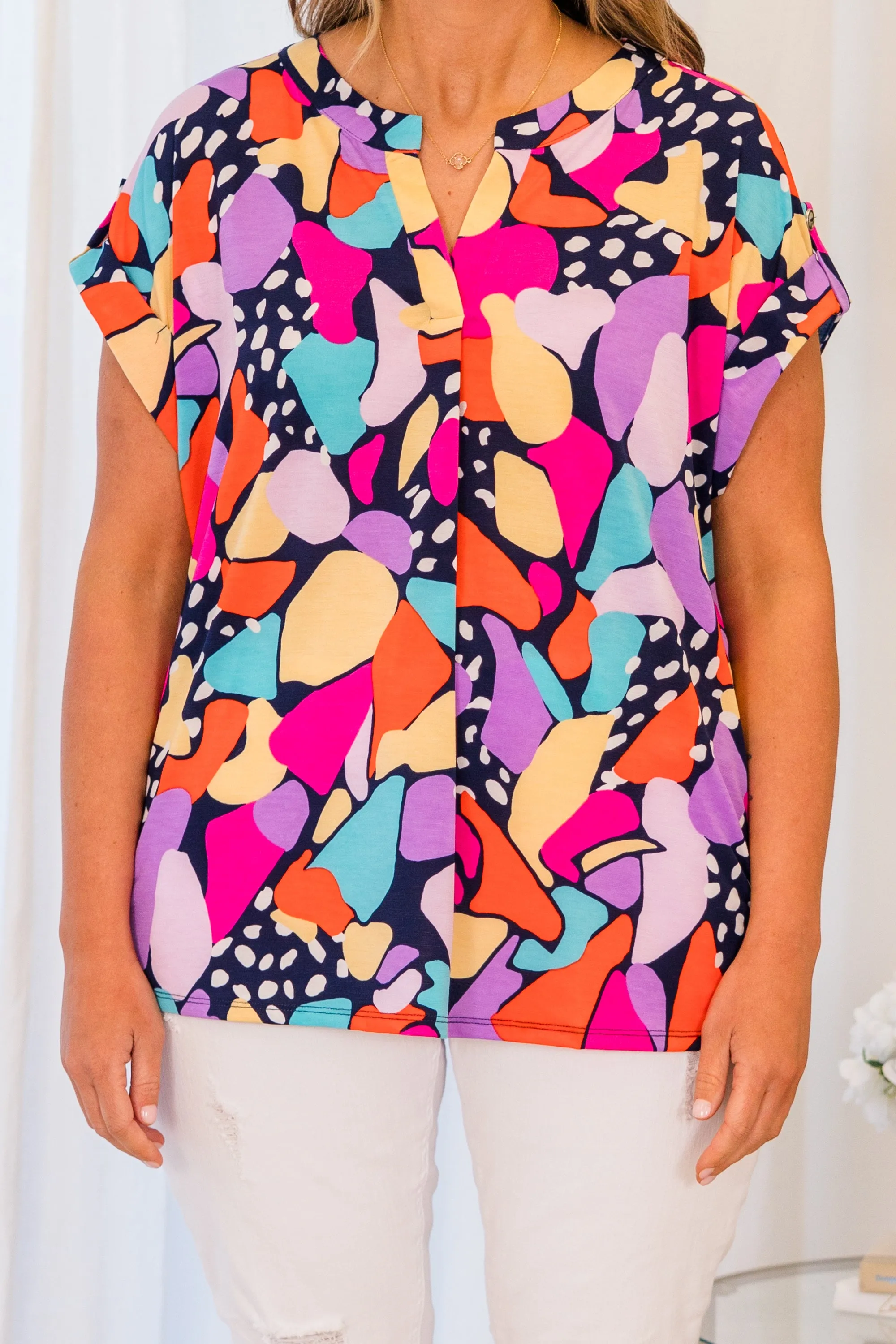 On The Fun Side Top, Navy