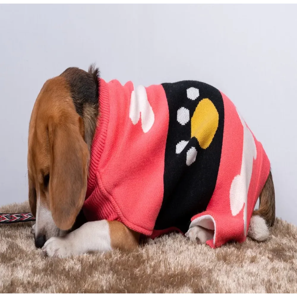 Petsnugs Bones and Paws Sweater for Dogs and Cats (Pink)