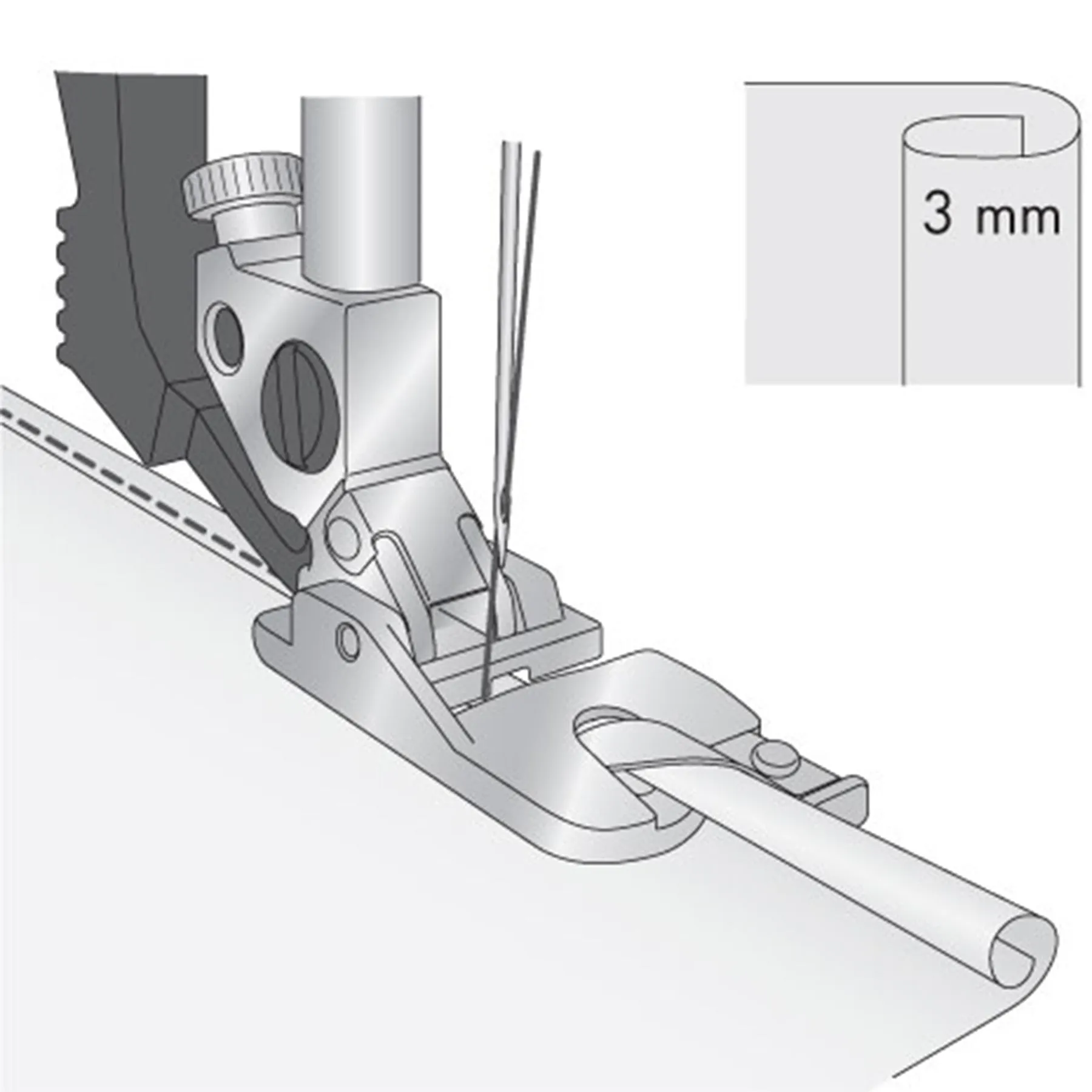 PFAFF® 3mm Rolled Hem Foot for IDT™ System
