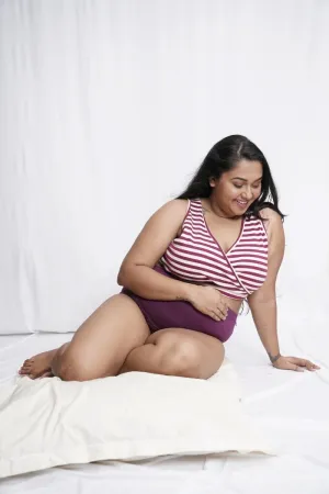 Plum Stripe Organic Cotton Maternity Bralette